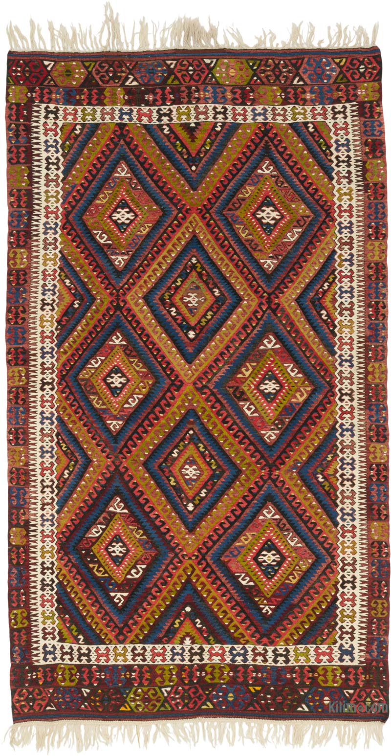 Vintage Fethiye Kilim Rug - 5' 8" x 9' 10" (68" x 118") - K0085829