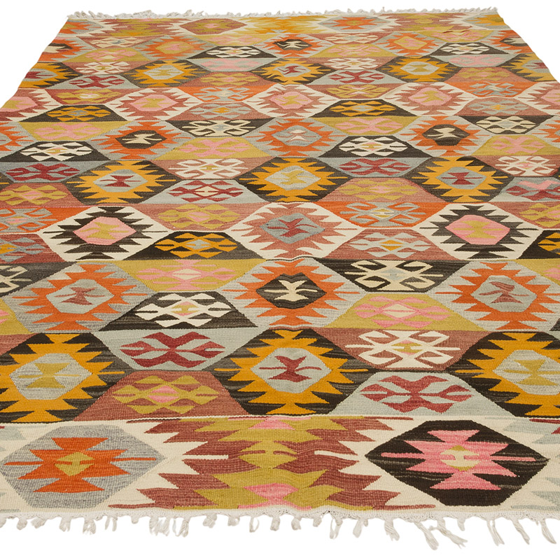 Vintage Tavas Kilim Rug - 6'  x 9' 2" (72" x 110") - K0085831