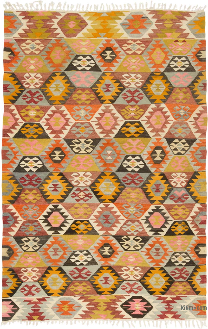Vintage Tavas Kilim Rug - 6'  x 9' 2" (72" x 110") - K0085831