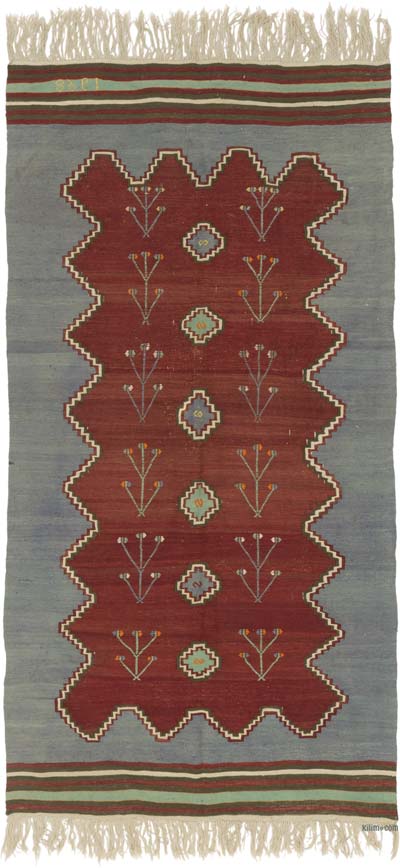 Vintage Oushak Kilim Rug - 4' 11" x 9' 3" (59" x 111")