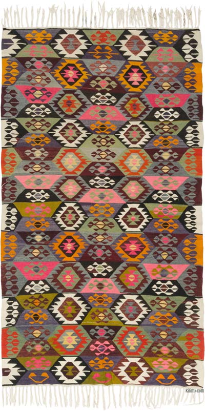 Vintage Tavas Kilim Rug - 5' 5" x 9' 7" (65" x 115")