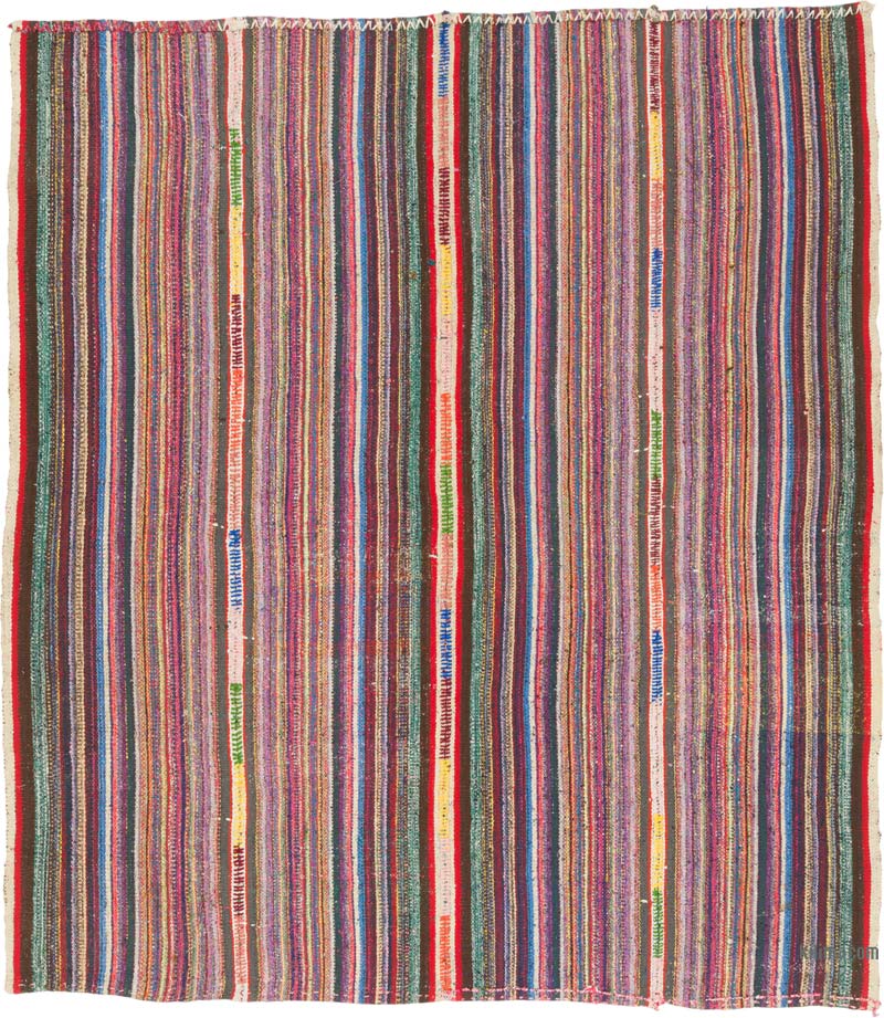 Vintage Anatolian Kilim Rug - 6' 7" x 7' 8" (79" x 92") - K0085861