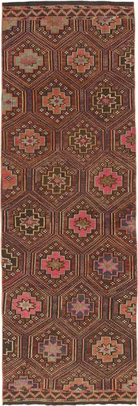 Vintage Anatolian Jijim Runner - 3' 4" x 10' 1" (40" x 121")