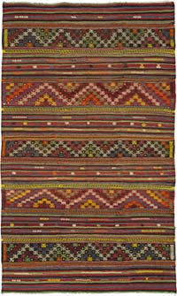 Vintage Turkish Kilim Rug - 5' 10" x 9' 9" (70" x 117")
