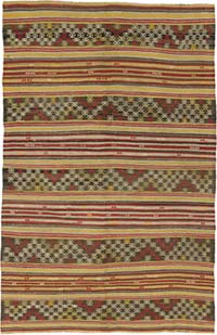 Vintage Turkish Kilim Rug - 5' 4" x 8' 2" (64" x 98")