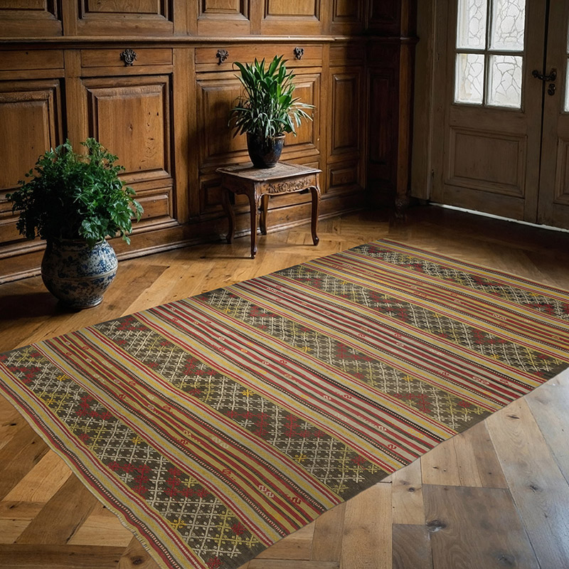 Alfombra Vintage Kilim Turca - 163 cm x 250 cm - K0085914