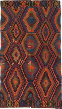 Vintage Turkish Kilim Rug - 5' 8" x 10'  (68" x 120")
