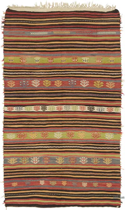 Vintage Turkish Kilim Rug - 4' 1" x 6' 11" (49" x 83")