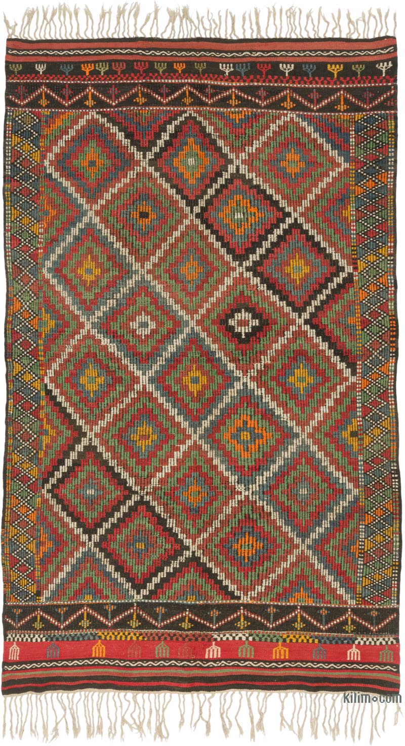 Vintage Anatolian Jijim Rug - 5' 5" x 8' 11" (65" x 107") - K0085928