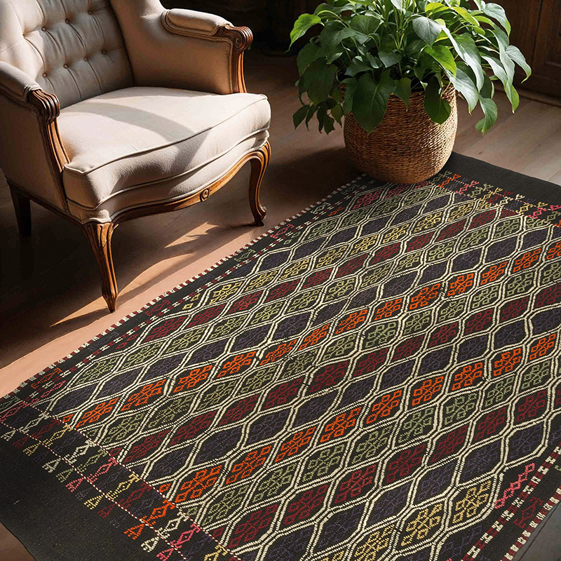 Vintage Anatolian Jijim Rug - 4' 11" x 6' 11" (59" x 83") - K0085935