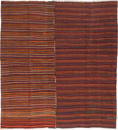 Vintage Turkish Kilim Rug - 8' 10" x 9' 8" (106" x 116")