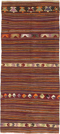 Vintage Konya Kilim Rug - 4' 5" x 9' 11" (53" x 119")