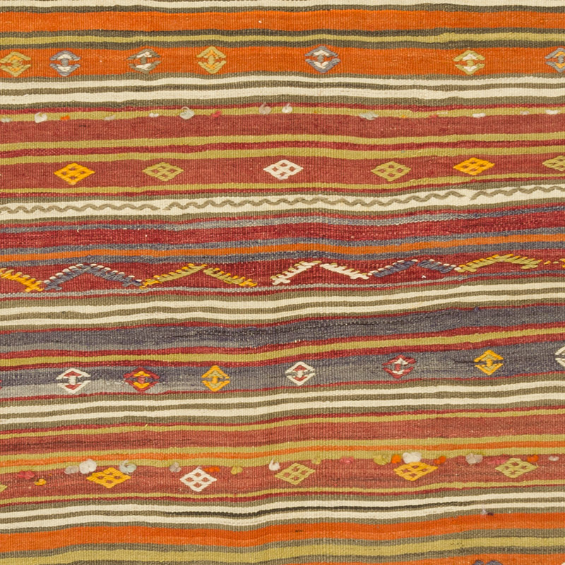 Vintage Turkish Kilim Rug - 3' 10" x 7' 4" (46" x 88") - K0085953