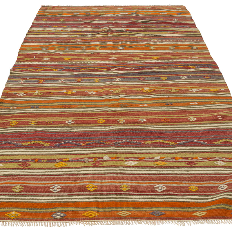 Vintage Turkish Kilim Rug - 3' 10" x 7' 4" (46" x 88") - K0085953