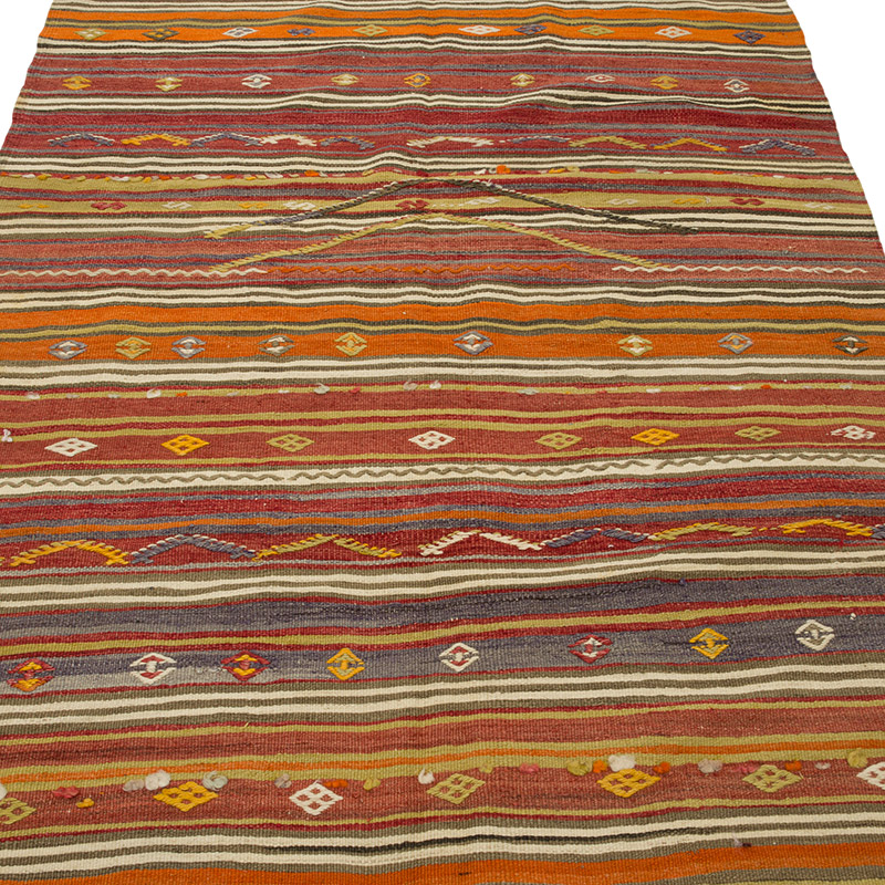 Vintage Turkish Kilim Rug - 3' 10" x 7' 4" (46" x 88") - K0085953
