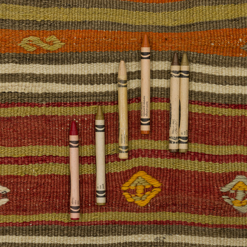 Vintage Turkish Kilim Rug - 3' 10" x 7' 4" (46" x 88") - K0085953