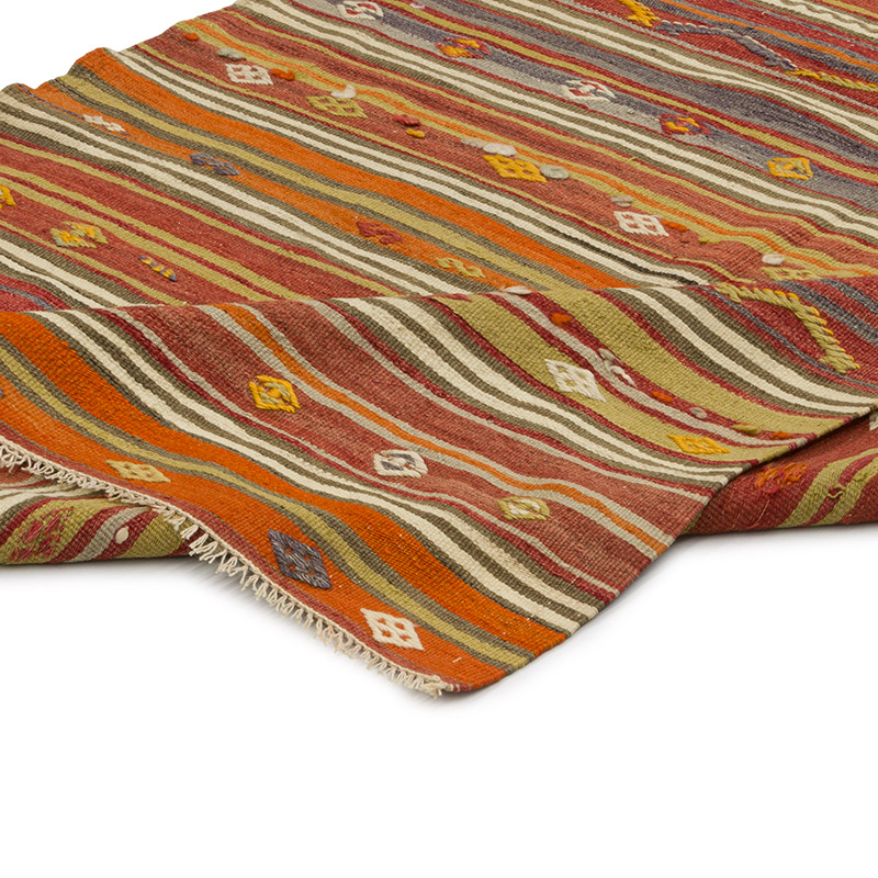 Vintage Turkish Kilim Rug - 3' 10" x 7' 4" (46" x 88") - K0085953