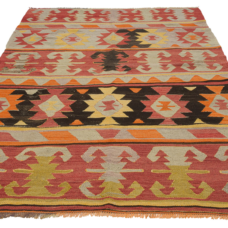 Vintage Turkish Kilim Rug - 4' 10" x 7' 7" (58" x 91") - K0085954