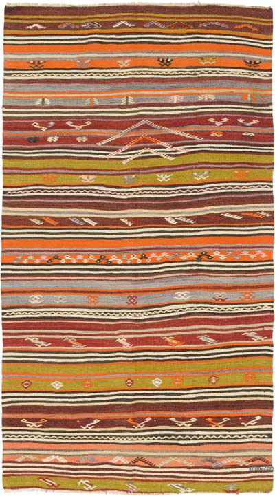 Vintage Turkish Kilim Rug - 3' 9" x 6' 9" (45" x 81")