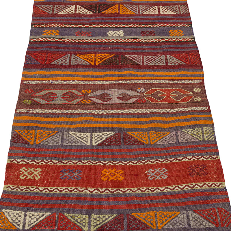 Vintage Turkish Kilim Rug - 2' 8" x 6' 3" (32" x 75") - K0085960