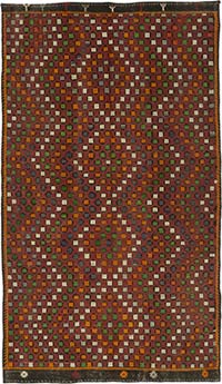 Vintage Anatolian Jijim Rug - 6' 2" x 10' 7" (74" x 127")