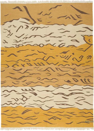 New Handwoven Turkish Kilim Rug - 8' 5" x 11' 1" (101" x 133")