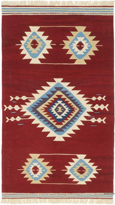 New Handwoven Turkish Kilim Rug - 3' 11" x 6' 9" (47" x 81")