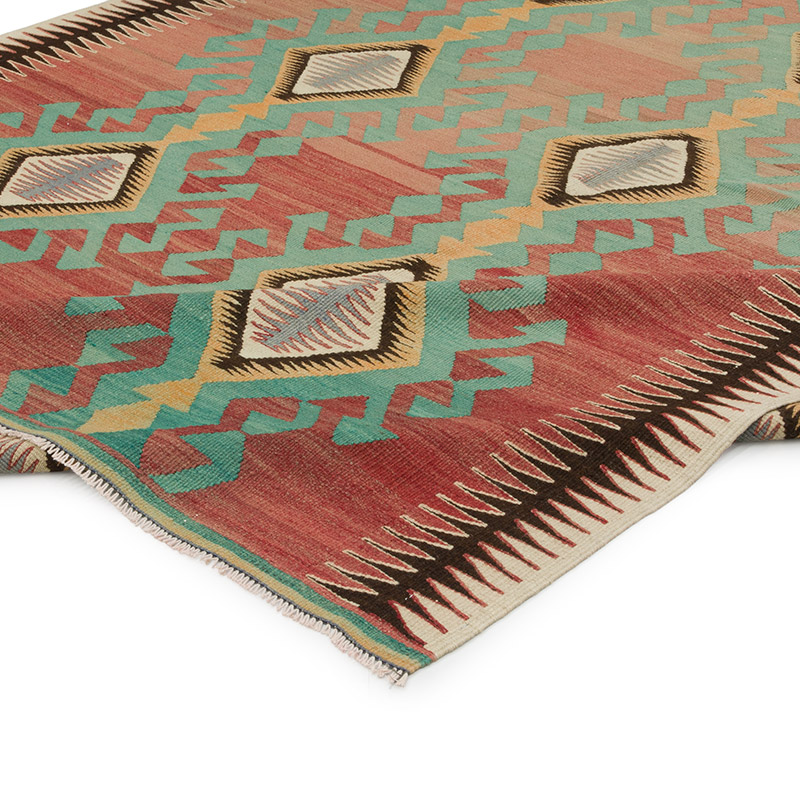 Vintage Afyon Kilim Rug - 6' 8" x 9' 5" (80" x 113") - K0085984