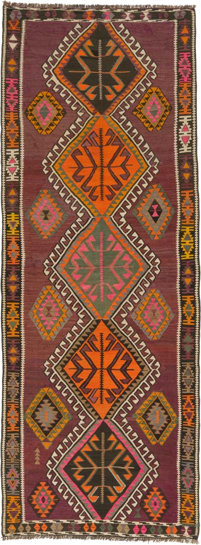 Vintage Kars Kilim Yolluk - 146 cm x 395 cm