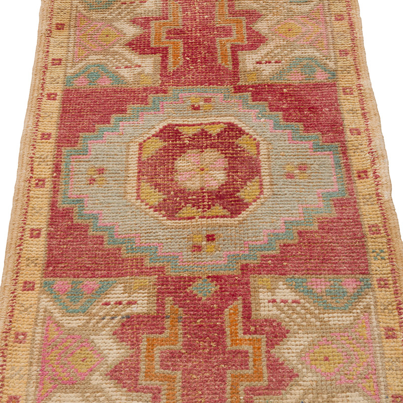 Alfombra Vintage Turca Anudada a Mano - 50 cm x 94 cm - K0086004