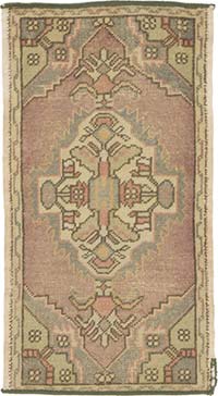 El Dokuma Vintage Halı - 56 cm x 107 cm