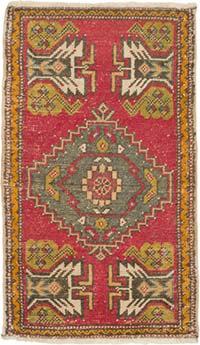 El Dokuma Vintage Halı - 53 cm x 90 cm