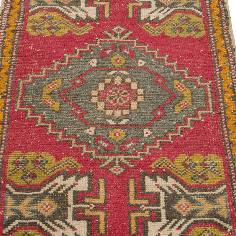 El Dokuma Vintage Halı - 53 cm x 90 cm - K0086012