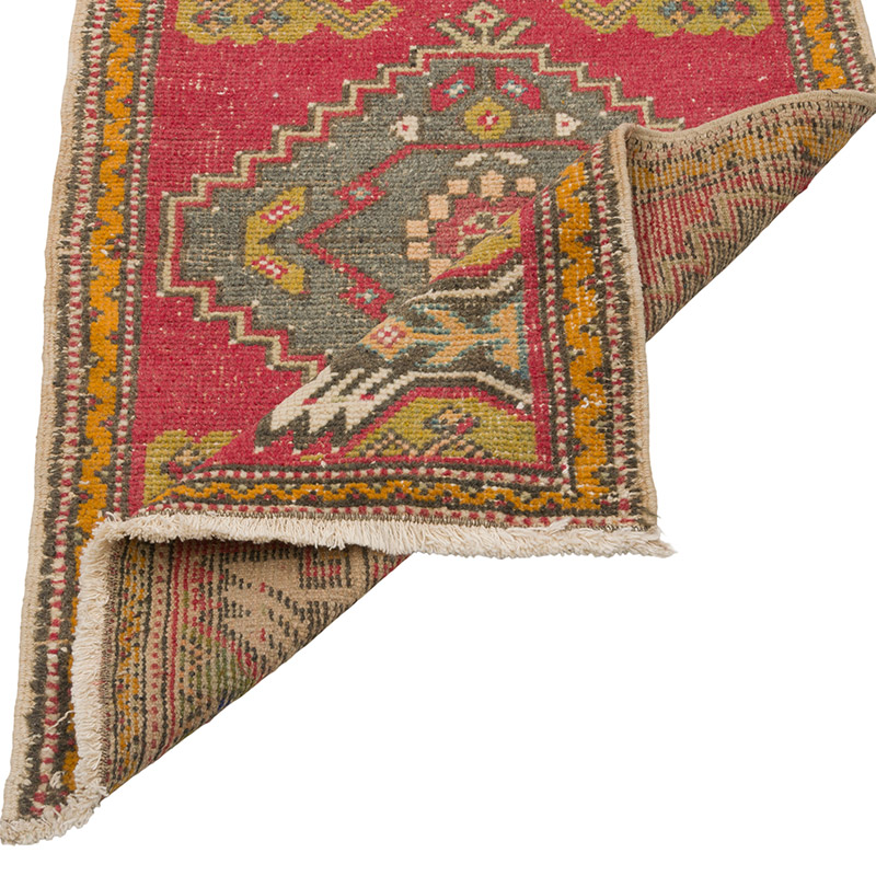 El Dokuma Vintage Halı - 53 cm x 90 cm - K0086012