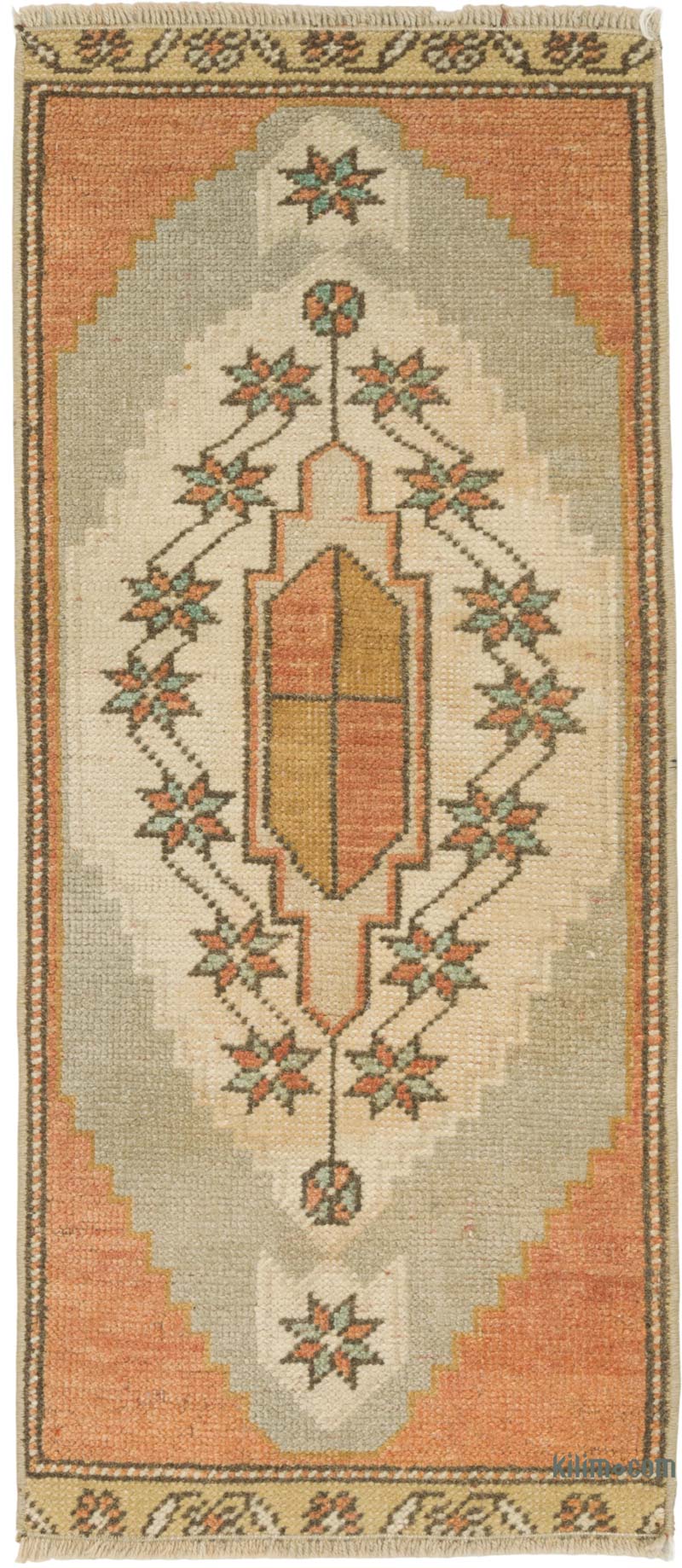 Vintage Turkish Hand-Knotted Rug - 1' 3" x 2' 10" (15" x 34") - K0086013