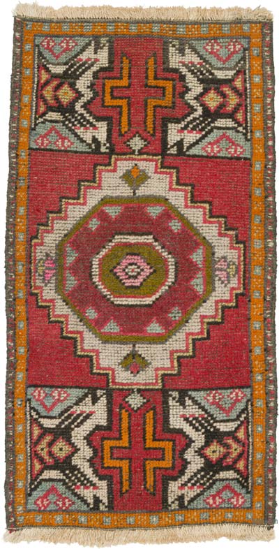Vintage Turkish Hand-Knotted Rug - 1' 7" x 3'  (19" x 36")