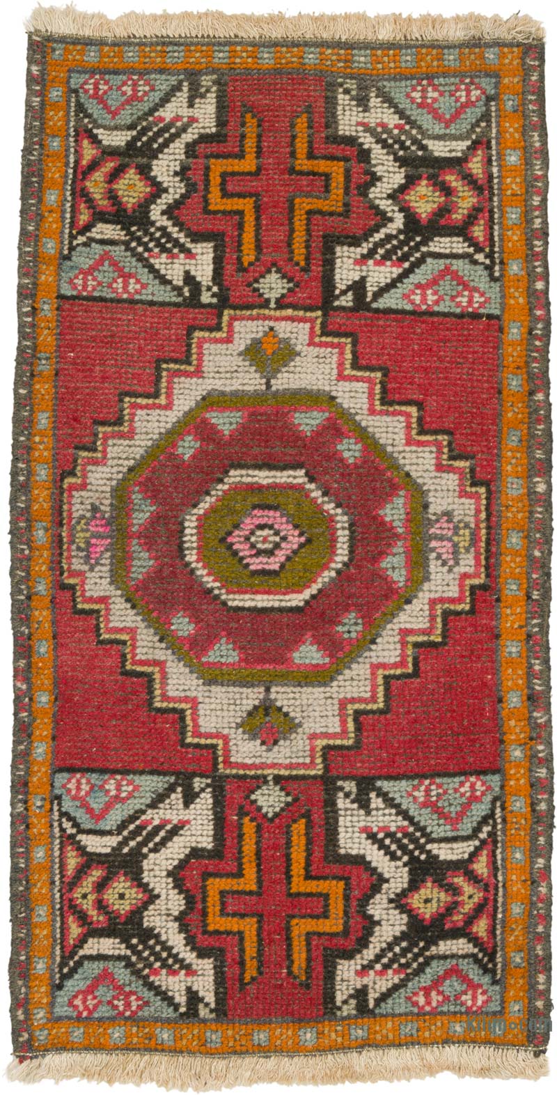 Vintage Turkish Hand-Knotted Rug - 1' 7" x 3'  (19" x 36") - K0086014
