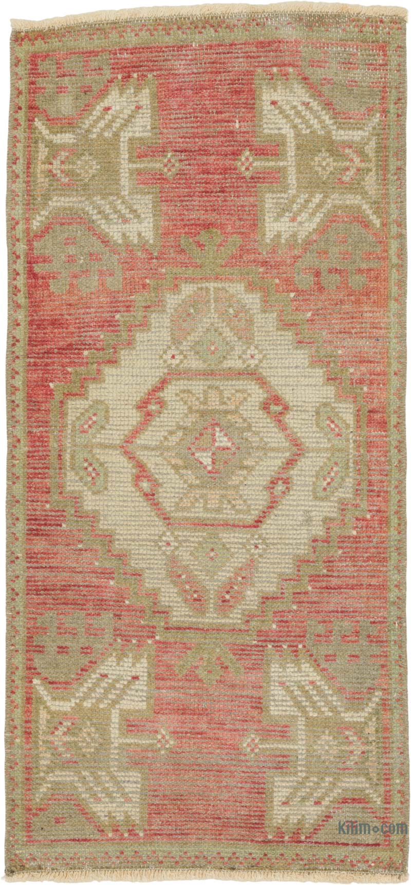 Alfombra Vintage Turca Anudada a Mano - 45 cm x 97 cm - K0086018