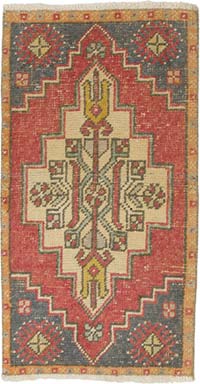 El Dokuma Vintage Halı - 46 cm x 85 cm