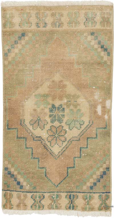 Alfombra Vintage Turca Anudada a Mano - 44 cm x 81 cm