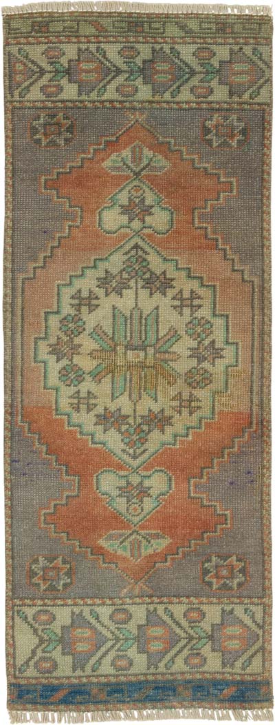 Vintage Turkish Hand-Knotted Rug - 1' 4" x 3' 5" (16" x 41")