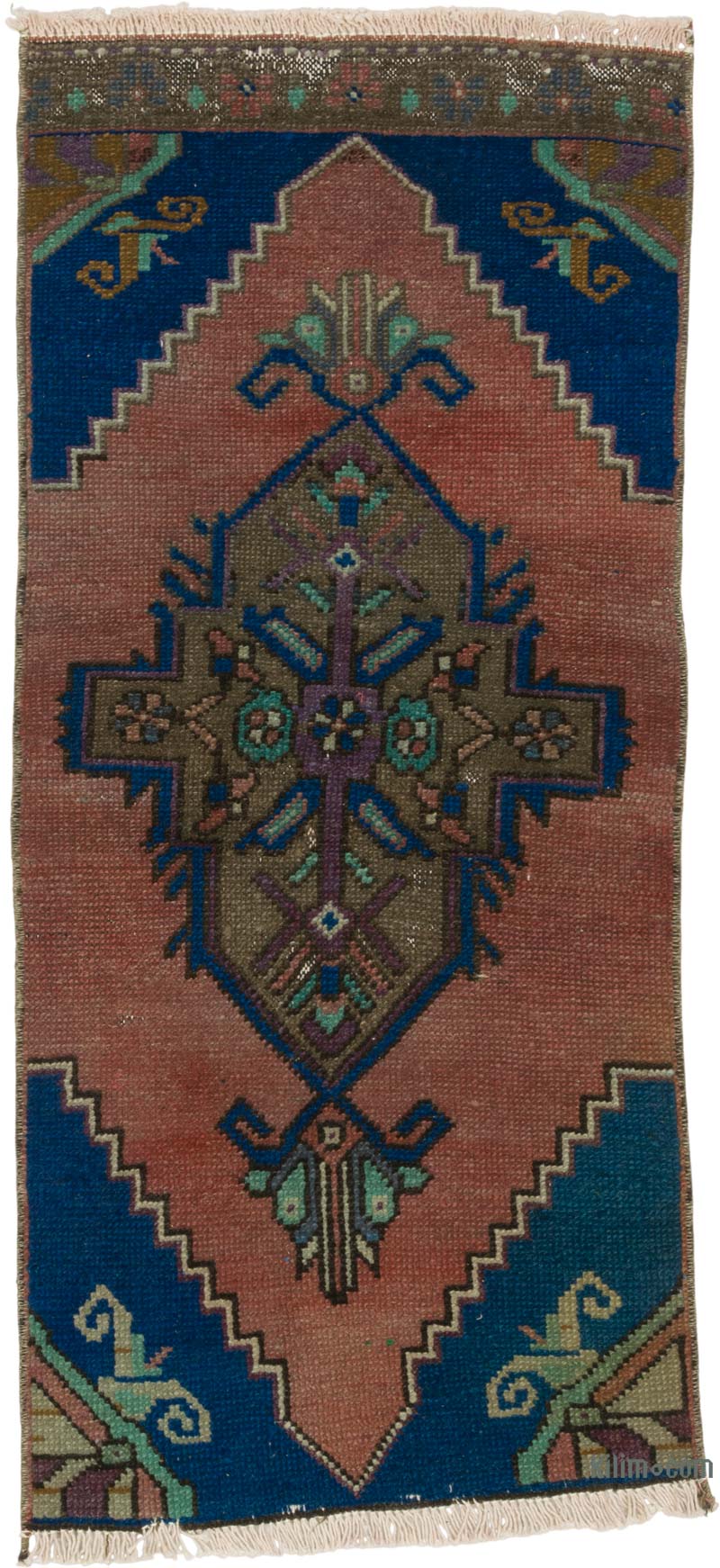 Vintage Turkish Hand-Knotted Rug - 1' 4" x 3'  (16" x 36") - K0086024