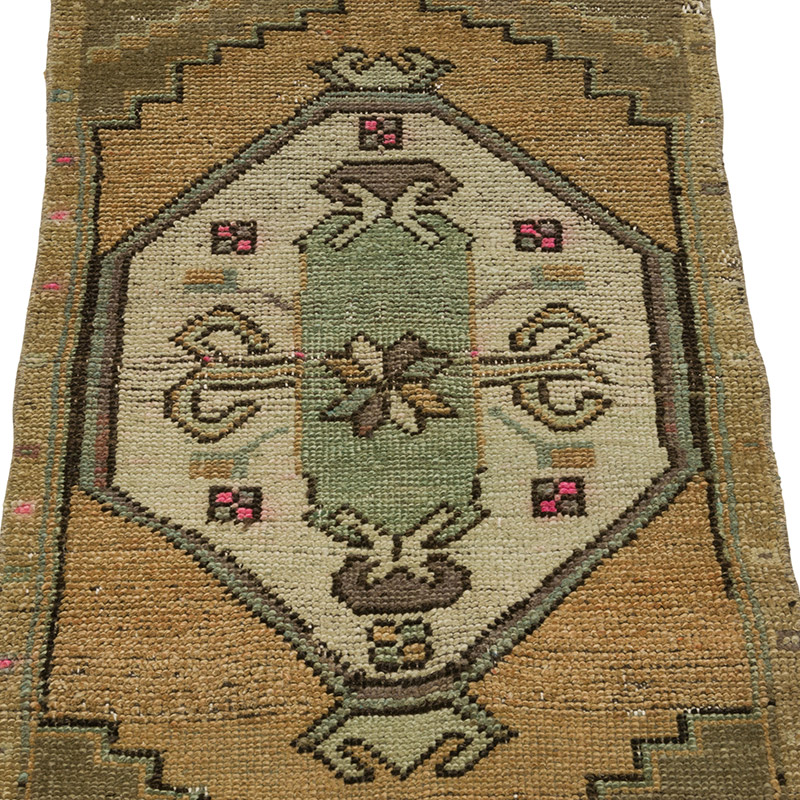 El Dokuma Vintage Halı - 46 cm x 95 cm - K0086030