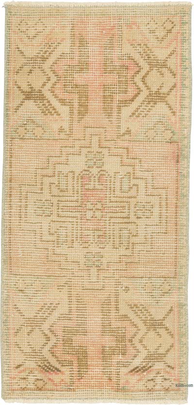 Alfombra Vintage Turca Anudada a Mano - 41 cm x 86 cm