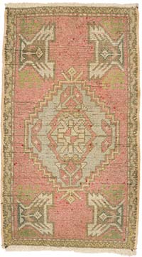 Alfombra Vintage Turca Anudada a Mano - 54 cm x 93 cm