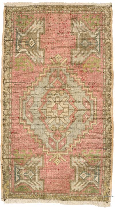 Alfombra Vintage Turca Anudada a Mano - 54 cm x 93 cm