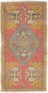 El Dokuma Vintage Halı - 52 cm x 100 cm