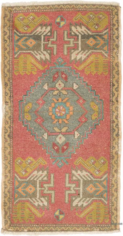El Dokuma Vintage Halı - 52 cm x 100 cm