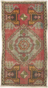 El Dokuma Vintage Halı - 53 cm x 97 cm