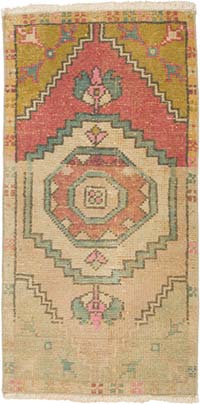 El Dokuma Vintage Halı - 44 cm x 87 cm